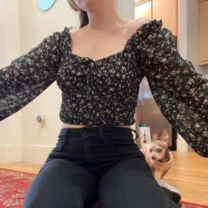 Misguided petite cropped blouse